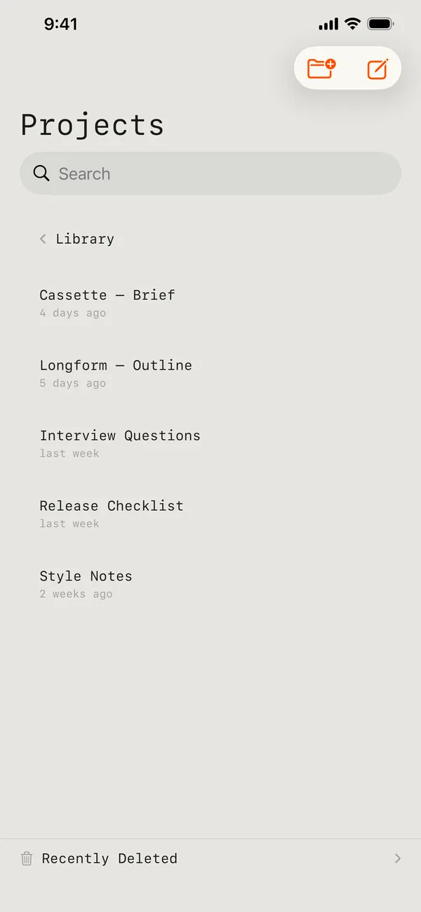 The contents of a folder on iPhone